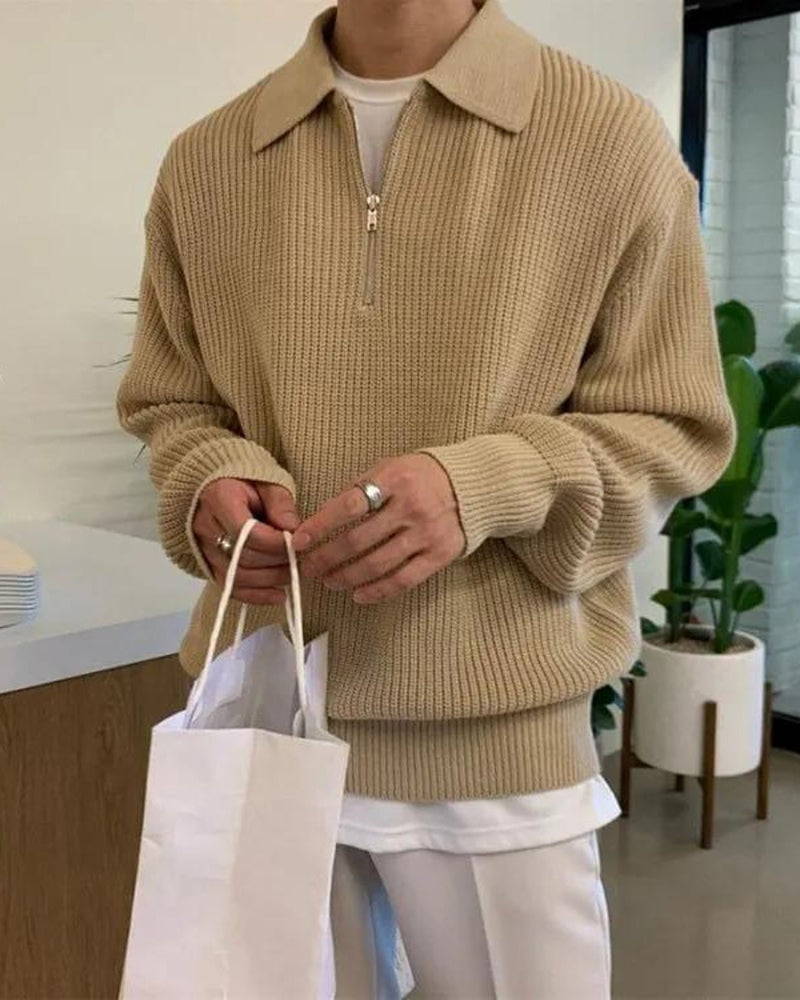 Premium-Strickjacke mit Reißverschluss