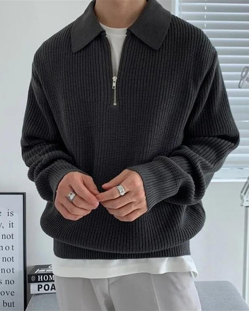 Premium-Strickjacke mit Reißverschluss